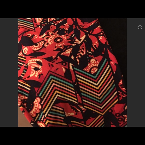 OS Floral & Arrow Red/Black LuLaRoe Leggings - NWOT - Picture 4 of 5